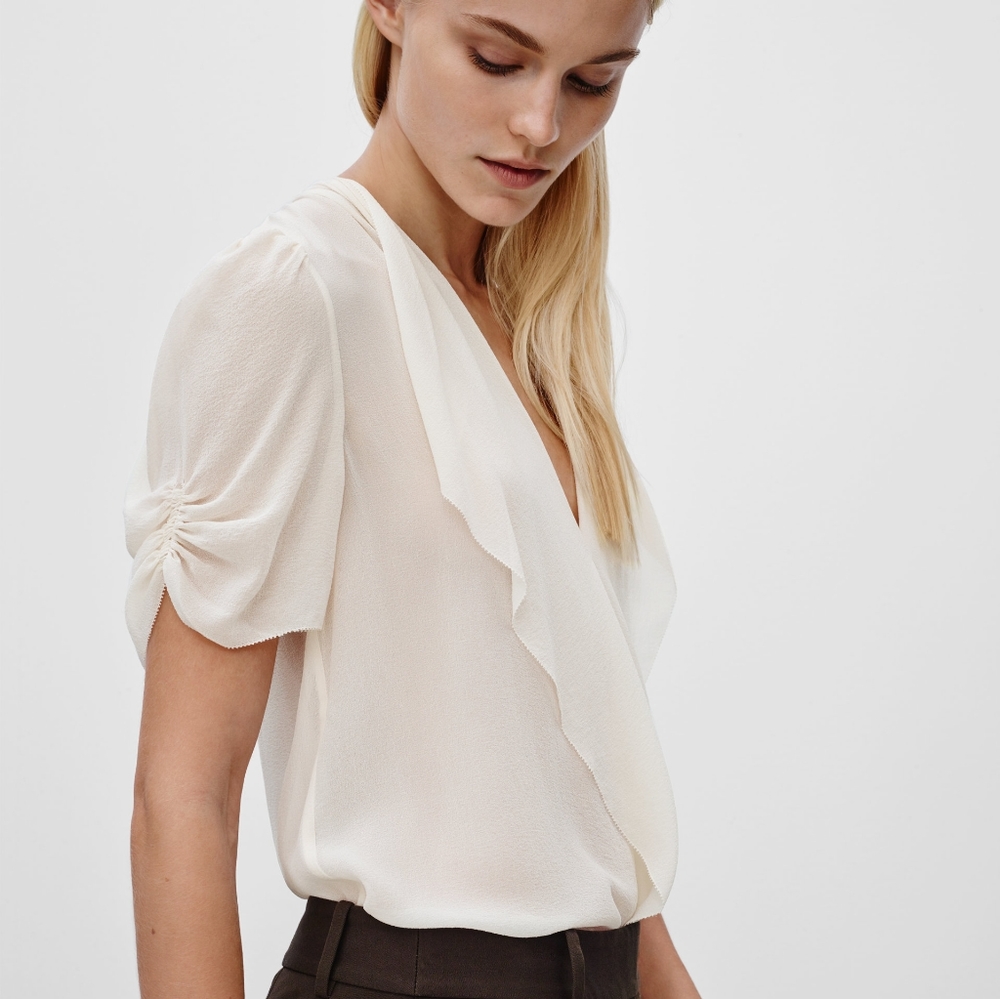 Aritzia Babaton Tinsley Blouse Off-White